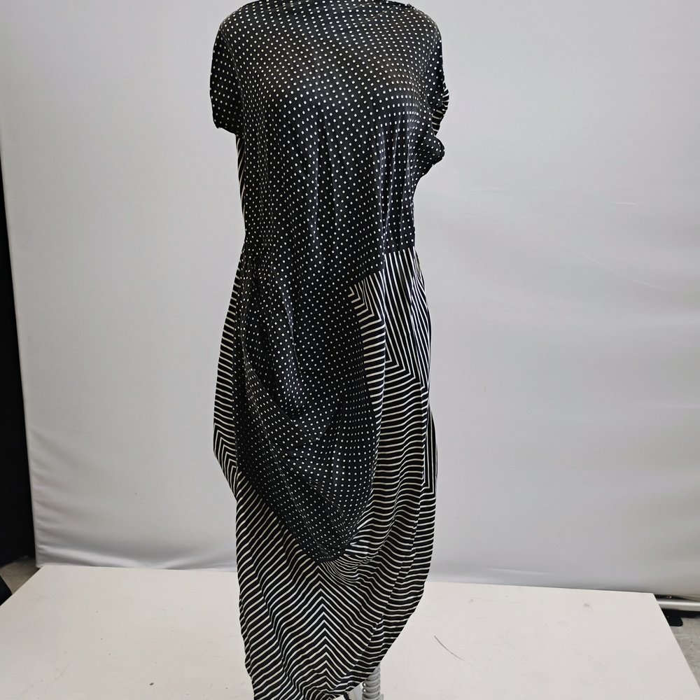 Elegant Black and White Polka Dot Dress